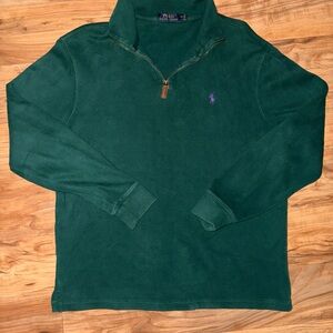 Ralph Lauren Green w/ Purple Quarter-Zip Pull Over Sweater